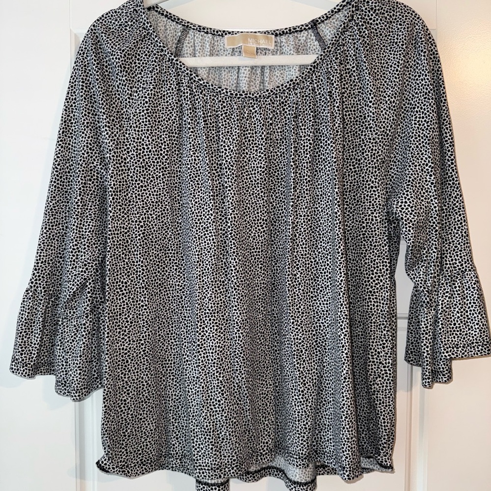 Michael‎ Kors Black and White Dotted Blouse